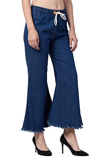 Image of Magic Women's & Girls Regular Fit Jeans Casual Denim Palazzo Style Side Desgin (Light