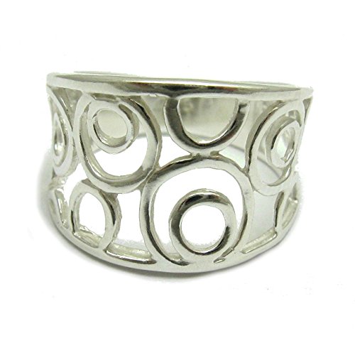 Stylish sterling silver ring solid 925 circles band size H - V Empress jewellery