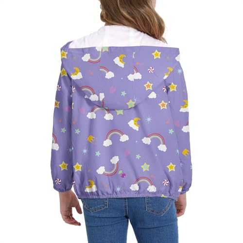 Image of American Trends Lightweight Waterproof Girls Rain Jacket-Windbreaker Jacket Raincoat for Girls Kids Rain Coat