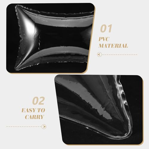 Oreiller gonflable PVC transparent ajustable coussin camping contre mal de cou - 6