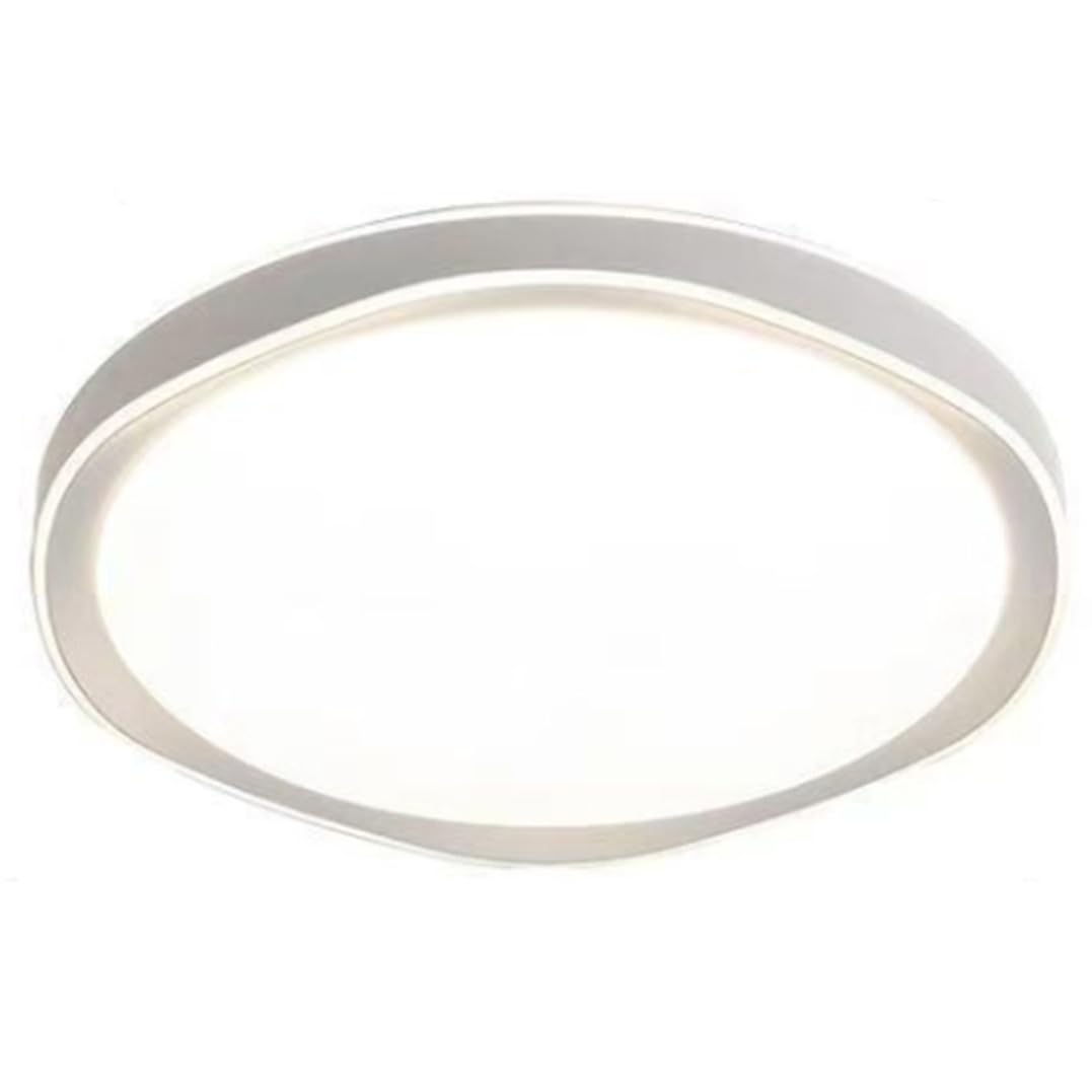 Jxydjh White Dimmable Bedroom Ceiling Lighting Fixtures, Matte Black Led Ceiling Lamp Ultra-Thin 3.9'' Flat Lamp Shade 3Cct Mounted Ceiling Lighting Fixtures For Master Bedroom Living Room,36W 19.7 Inch