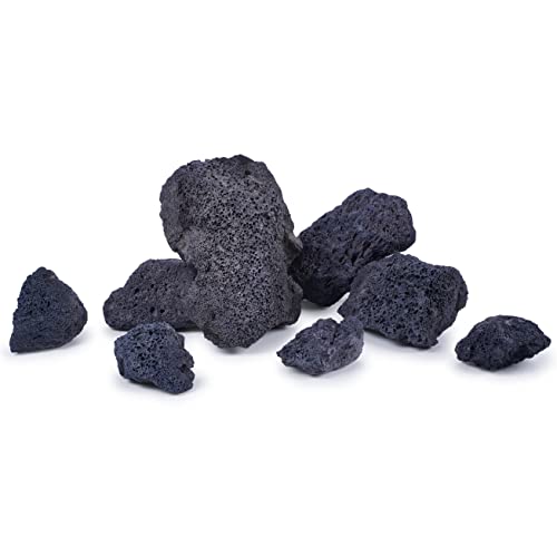 Image of LANDEN Black Lava Stones (16lbs,3~10inch,11pcs) for Aquascaping Terrariums, Paludarium, Vivariums, Reptile and Amphibian Enclosures
