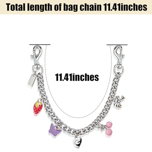 Image of Silver Cute Bag Charms Wallet Chain Keychains Gold Chain For Purse Purse Accessories For Handbags For women