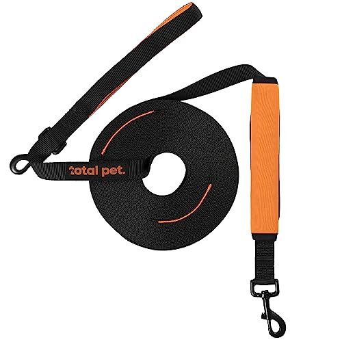Total Pet 15m Training Lead for Dogs & Puppy - Long Line Leash With Control Handle For Recall/Obedience Training