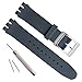 Bracelet de montre en caoutchouc de silicone étanche avec boucle en acier inoxydable plaqué argent, 20 mm
