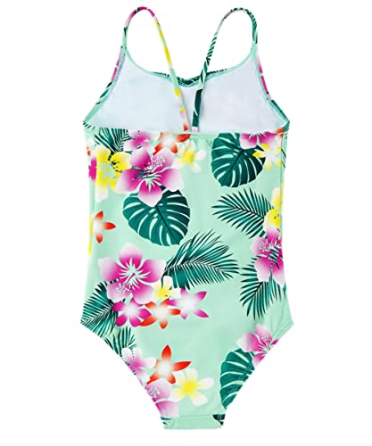 Girl One Piece Bathing Suit Upf 50+ Sun Protection Fast Dry Beach Swimwear Swimsuit For Girls(Pink Flower,12) #TOP1