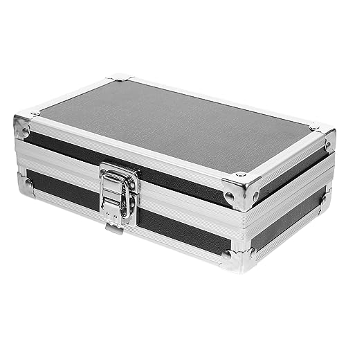 Garneck Mini Silver Briefcase - Portable Aluminum Tool Case - 42 Inch Small Briefcase for Travel Storage & Organization Durable Carrying Case for Tools Cosmetics Instruments Black