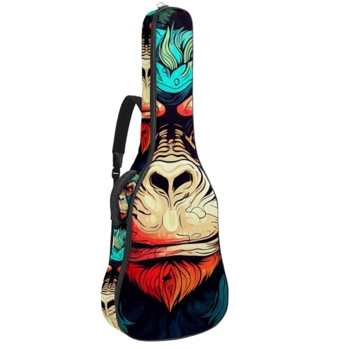 Sac pour guitare acoustique 41 pouces imperméable et rembourré motif singe