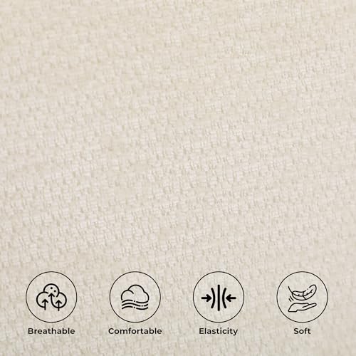 Image of Accent Chair Set of 2 for Living Room Modern Mid Century Reading Chair Armchair High Back Upholstered Armchair with Wooden Legs for Living Room Bedroom Office Beige