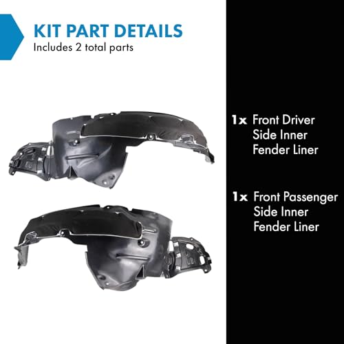 Image of TRQ Front Inner Fender Liner Set Compatible with 2018-2020 Acura TLX AC1248138 AC1249138