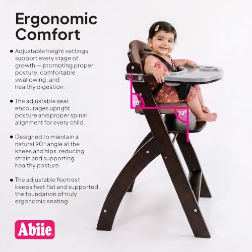 Image of Beyond Junior Y High Chair - Mahogany Wood - Soft Mocha