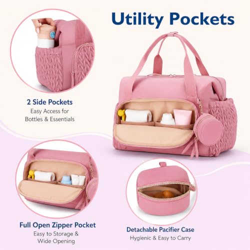 Image of Baby Diaper Bag | Diaper Bag for Mothers For Travel | Baby Bags For Mothers Carry | Baby Diaper Bag For Mother For Travelling | Mommy hand Tote Sling Lugguage diapers Handbags with Changing Mat