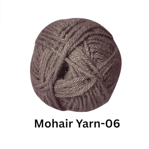 Image of VCR Mohair Nylon Dark Brown Yarn, 100 Grams Hank, 196 Meters Length, Acrylic 75%, Mohair Nylon 25%, Pack of 1 Yarn, Soft Crosia Threads, Suitable for Winter Garments.
