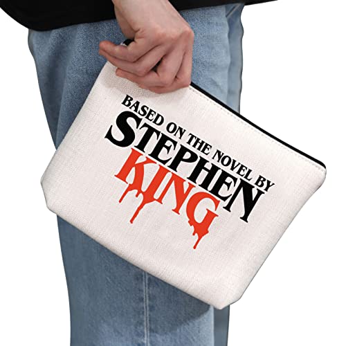 Horror Movie Fan Gift Based On The Novel By Stephen K Makeup Bag Scary Movies Lover Cosmetic Bag Book Lover Gift Zipper Travel Pouch (Based On The Novel) - Image 2