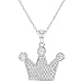 Produktbild In Season Jewelry Mädchen Teens - Halskette Krone 925 Sterling Silber Klar CZ Zirkonia 40cm