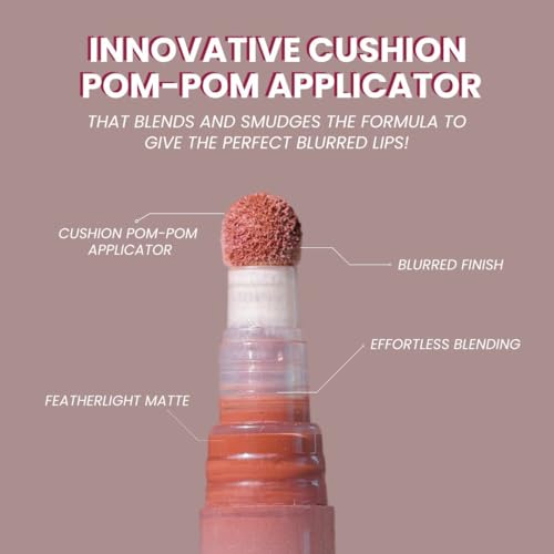 Image of LAMIOR Blurry Fudgy Matte Lip Tint Combo - Long Lasting, Transfer Proof & Hydrating Lip Tint, Enriched with Jojoba Oil, Almond, Mango & Coffee Extracts with Cushion Applicator (Bitter Sweet,Pack of 3)