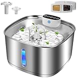 Numola Wireless Cat Water Fountain for Automatic Water Dispenser, Cat Fountain Battery Operated for Stainless Steel with Multi-Stage Filtration, Pet Water Fountain for Indoor with Motion Sensor(3.2L)
