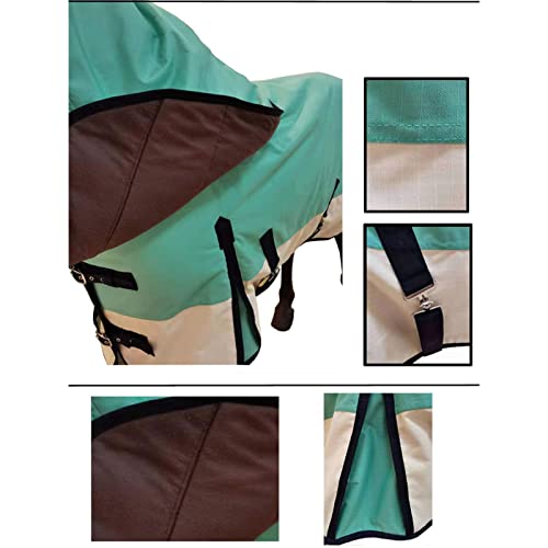Couverture d'extérieur pour cheval imperméable et indéchirable pour l'hiver vert - 4