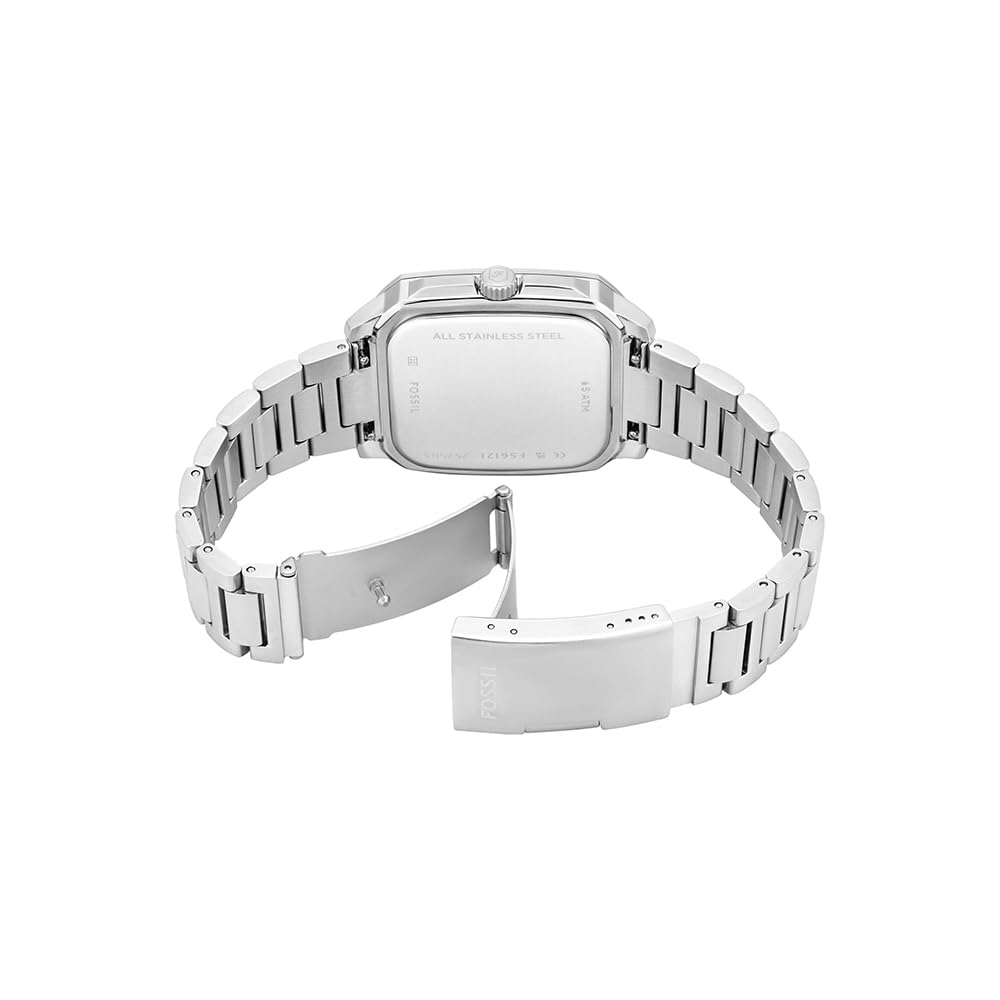 Fossil Orologio Crosby da uomo, movimento al quarzo con data a tre lancette e cinturino in acciaio inossidabile