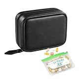 Bolsa para pastillas de viaje, resistente al agua, de silicona, con 14 compartimentos, a prueba de fugas, código de colores, cremallera, para personas mayores, niños, mujeres, hogar, frigorífico