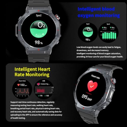 Smartwatch Deportivo Hombre 1,43” AMOLED con GPS Integrado guarda rutas | Reloj Inteligente con Llamadas Bluetooth, 100+ Modos Deportivos, Pulsómetro, Oxígeno en Sangre y Resistencia al Agua 3ATM - imagen 4
