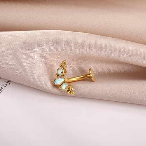 FUNLMO Belly Button Ring G23 Titanium Floating Navel Piercing Jewelry 14G Belly Piercing Jewelry Internally Threaded Curved Navel Barbell 8/10/12/14mm4