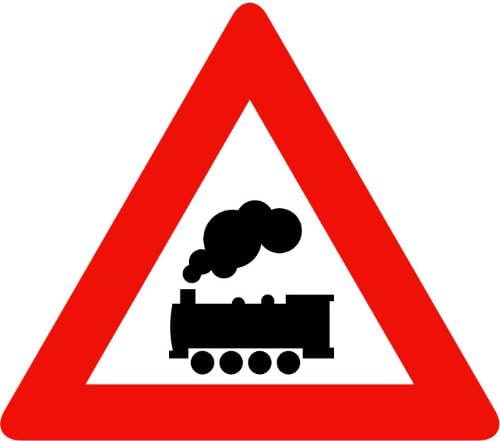 Street & Traffic Sign Wall Decals - Train Ahead Symbol Sign - 12 inch Removable Graphic