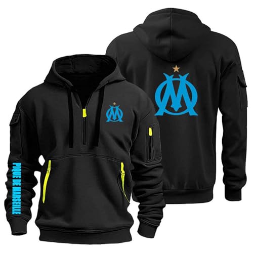 AHYAOFA Sweat-Shirt à Capuche Confortable pour Homme pour P.d. Marseille Pulls Hauts Sweats à Capuche Vêtements De Sport Vestes à Manches Longues Manteaux...