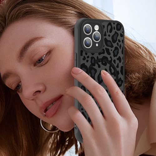 Image of KANGHAR Case for iPhone 11 Pro Max Phone Case Leopard Printed Pattern | Cute Cheetah [Compatible with Magsafe] Protective Magnetic Case for Girls Women Men 6.5 inch