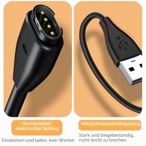ladekabel Ladegerät Kompatibel mit Garmin Garmin Fenix 7 7S 7X, 6 6S 6X Pro, Fenix 5 5S 5X Plus, Forerunner 935 945 745 45 45S 245, Approach S10 S40 S60 X10, Vivoactive 3 4 4S,Venu 2 2S Sq,Instinct