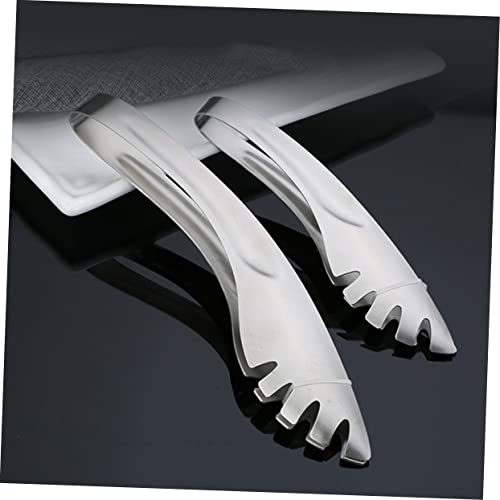 6 Pcs Kimchi Noodles Spaghetti O Salad Tongs Stainless Steel Steak Tongs Stainless Steel Pasta Tongs Fruit Tongs Serving Clips Toast Fixture Appetizer Cake Tweezers Silver #TOP2