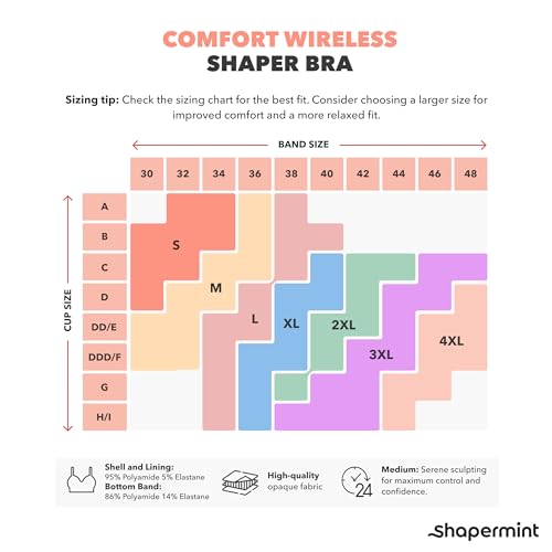 Image of SHAPERMINT Wireless Bras for Women No Underwire - Small to Plus Size Bralettes with Support and Natural Lift