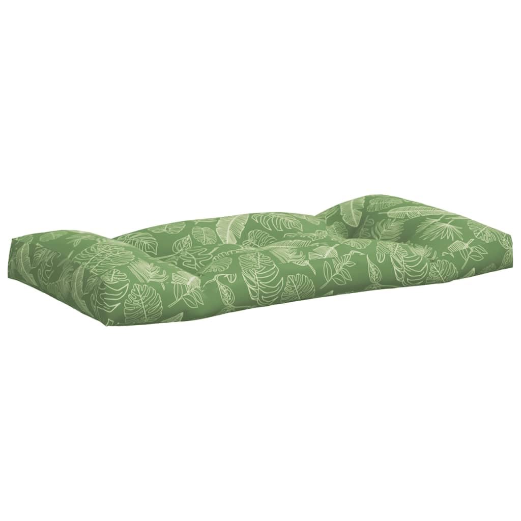 Palettenkissen 2er Set mit Blattmuster - Bequeme Palettenauflagen aus Oxford-Gewebe für Outdoor und Indoor - Inklusive 1x Sitzkissen 110x58cm und 1x Rückenkissen 110x30cm