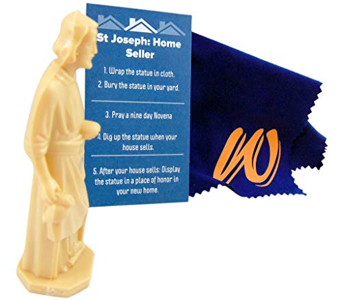 Westmon Works St Joseph Statue for Selling House Kit with Instructions Burial Cloth and Saint Novena Home Sale Prayer Complete Set
