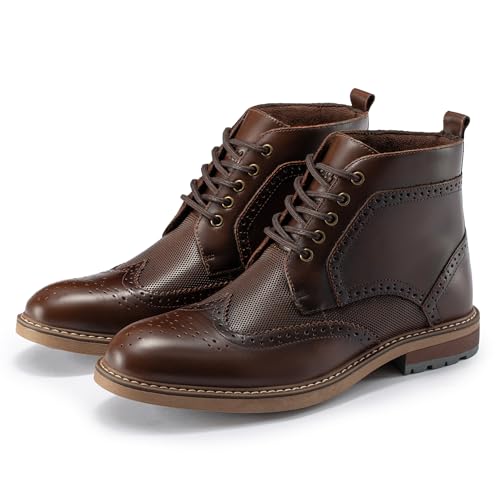 Image of Arkbird Mens Dress Boots Genuine Leather Cap Toe Ankle Boot with Side Zipper for Casual Business Formal Wear