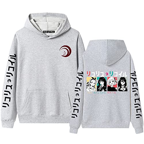PERSIMONE Lycoris Recoil Hoodie para Unisex Anime Nishikigi Chisato Cosplay Disfraz Casual Impreso Manga Larga Sudadera con Capucha pulóver Chaqueta Cover