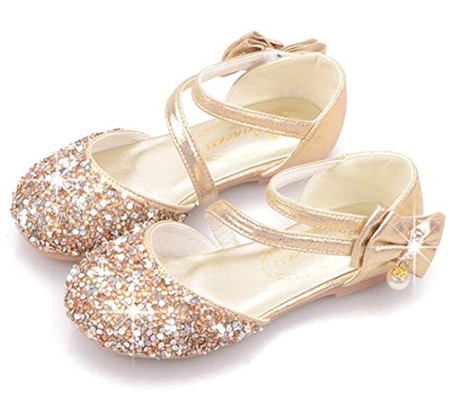 LFHT Little Kids Girls Adorable Sparkly Dress Shoes Party Low Heel Pumps Glitter Princess Mary Jane with Bowknot (10 M US Toddler, Golden) LFHT Little Kids Girls Adorable Sparkly Dress Shoes Party Low Heel Pumps Glitter Princess Mary Jane with Bowknot (10 M US Toddler, Golden)