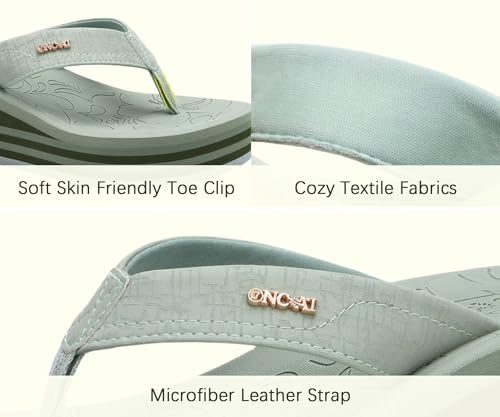 Image of ONCAI Women's Platform Wedge Flip Flops Trendy Dressy Womans Summer Flatform Chunky Heel Sandals with Comfortable Walking Outdoor Rubber Soles (US Size 5-11)