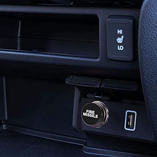 Image of Aokin Cigarette Lighter Cover, Aluminum Dustproof Car Cigarette Lighter Plug Parts Auto Accessories Fits Most Vehicles, Autos, Trucks, Boats Standard 12 Volt Power Source, Fire Missile Black