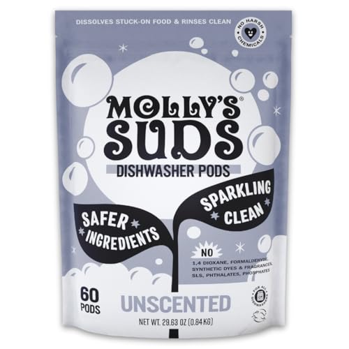 Molly's Suds Dishwasher Pods | Clean Dishwasher Detergent, Cuts Grease