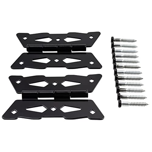 Image of National Hardware N109-218 SPB8443 2-Pack Decorative Butterfly Door Hinges Black Steel Gate Hinges for Outdoor Wood Vinyl Steel Shed Doors with Mounting Hardware