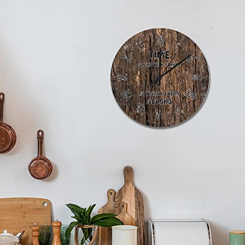 Grande horloge murale design marron en bois de 38cm pour chambre et séjour - 5