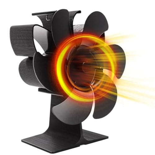 WuYan Wood Stove Fan, 6 Piece Fireplace Fan, No Electricity Use, Quiet Operation, Efficient Eco Heat Distribution for Wood Burning Stoves and Fireplaces