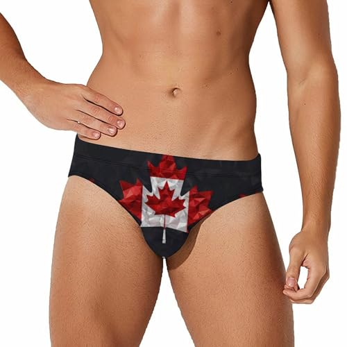 Canada Flag Diamond Novelty Men's Brief Swimwear Pants Swimming Trunks Beach Shorts Underwear