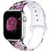 EXCHAR Compatible with Apple Watch Band 40mm 38mm Fadeless Pattern Printed Floral Bands Silicone Replacement Band for iWatch Series 4 Series 3/2/1 for Women Men S/M Flower J13