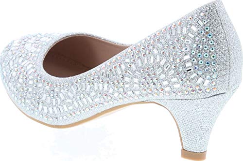 Forever Link Jemma-31 Womens Kitten Heel Jeweled Rhinestone Slide Slip On Pump Shoes3