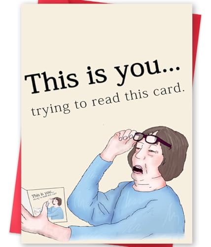 BENNLOOS Happy Mother's Day Cards Gifts for Mom, Funny Birthday Card for Her Mom Wife Grandma, Humor Old Age Cards for Women, Bad Eyesight Card, This Is You Trying to Read This Card