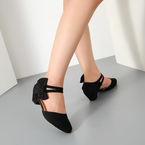 Soireelady Women's Mary Jane Shoes - Chunky Block Heel Pumps, Round Toe, 2-Inch Heels For Comfort & Style