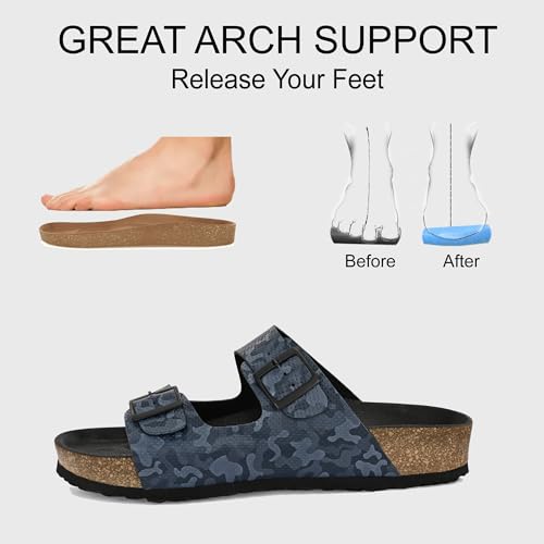 Image of Centrino Men's Berkin-Style Slip-On Sandals | Open Toe Design | Soft PU Footbed | Lightweight & Comfortable | Arch Support | On-Grip Sole | Casual Outdoor Wear (9213)