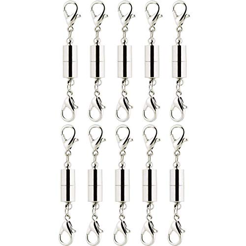 Since 10PCS Magic Magnetic Clever Clasp Built-in Safety Magnetic Lock with Lobster Clasp for Jewelry Necklace Bracelet (Silver Color) SIC02